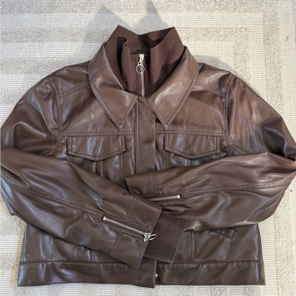 Jonathan Simkhai Brown Leather Jacket
